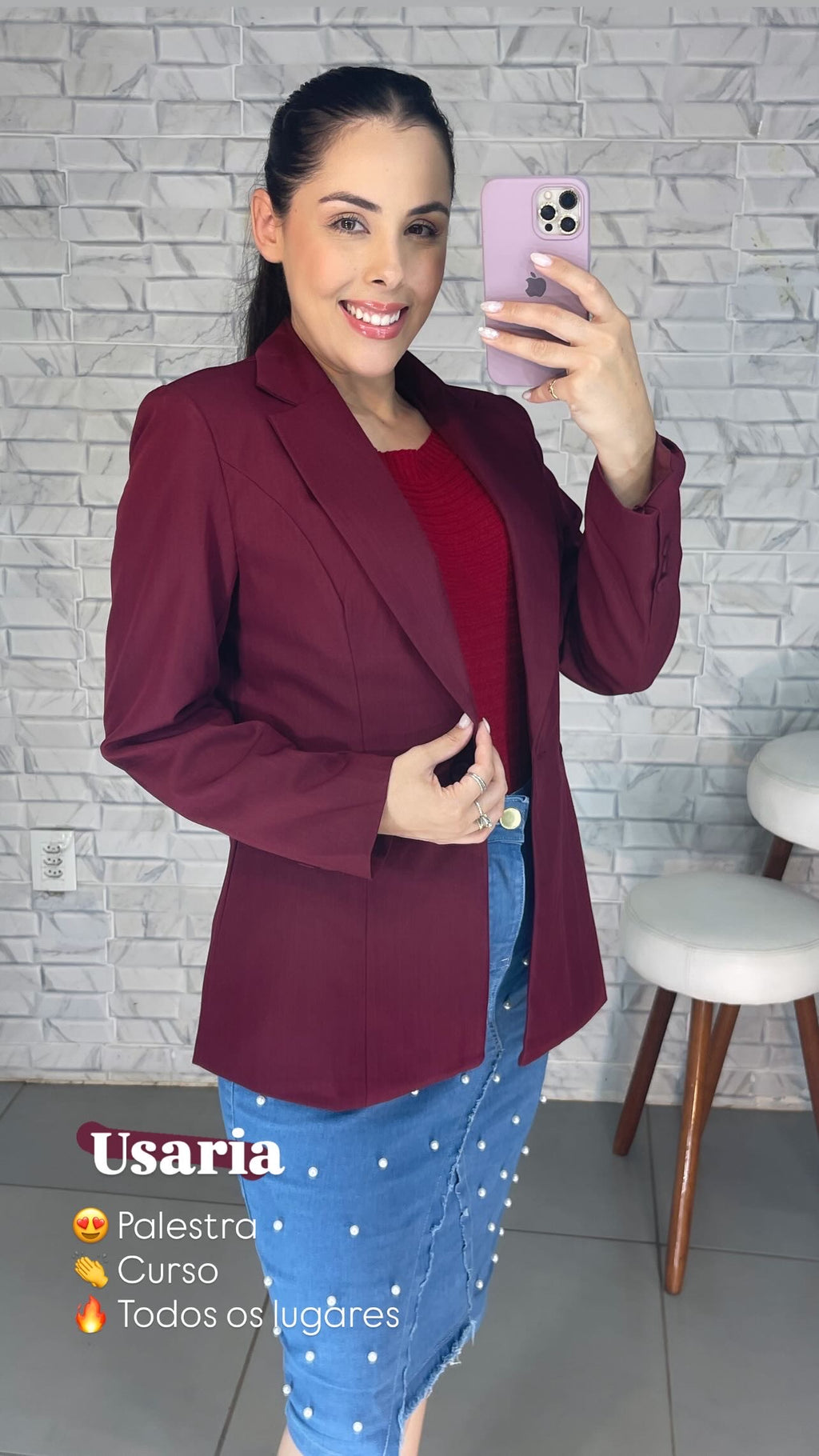 Saia Jeans Pérola