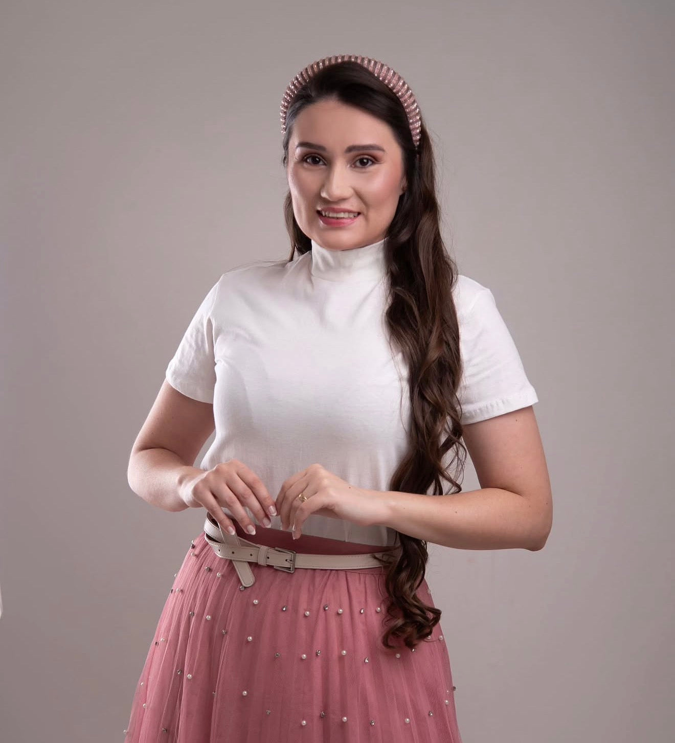 T-shirt off gola alta