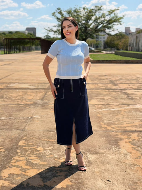 Blusa em Tricô Modal Horizonte